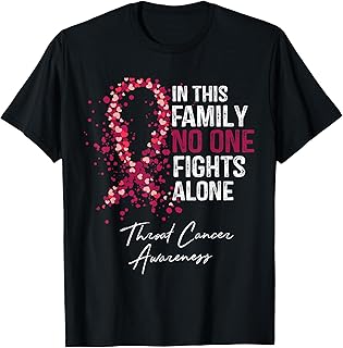 In This Family No One Fights Alone Shirt Throat Cancer T-Shirt
