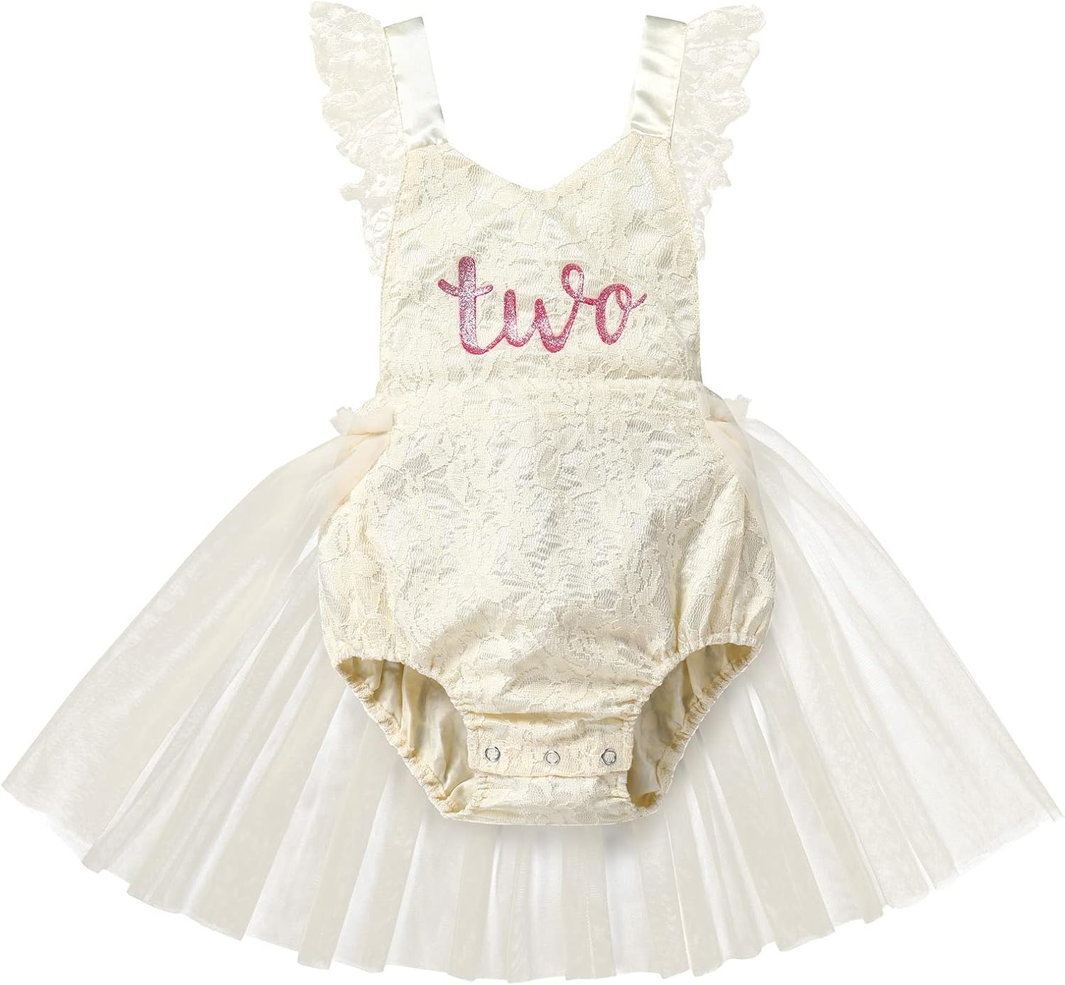 IMEKIS Baby Girls Lace Romper Dress Boho Clothes 1st Birthday Cake Smash Outfit Newborn Photography Outfits Summer Sunsuit