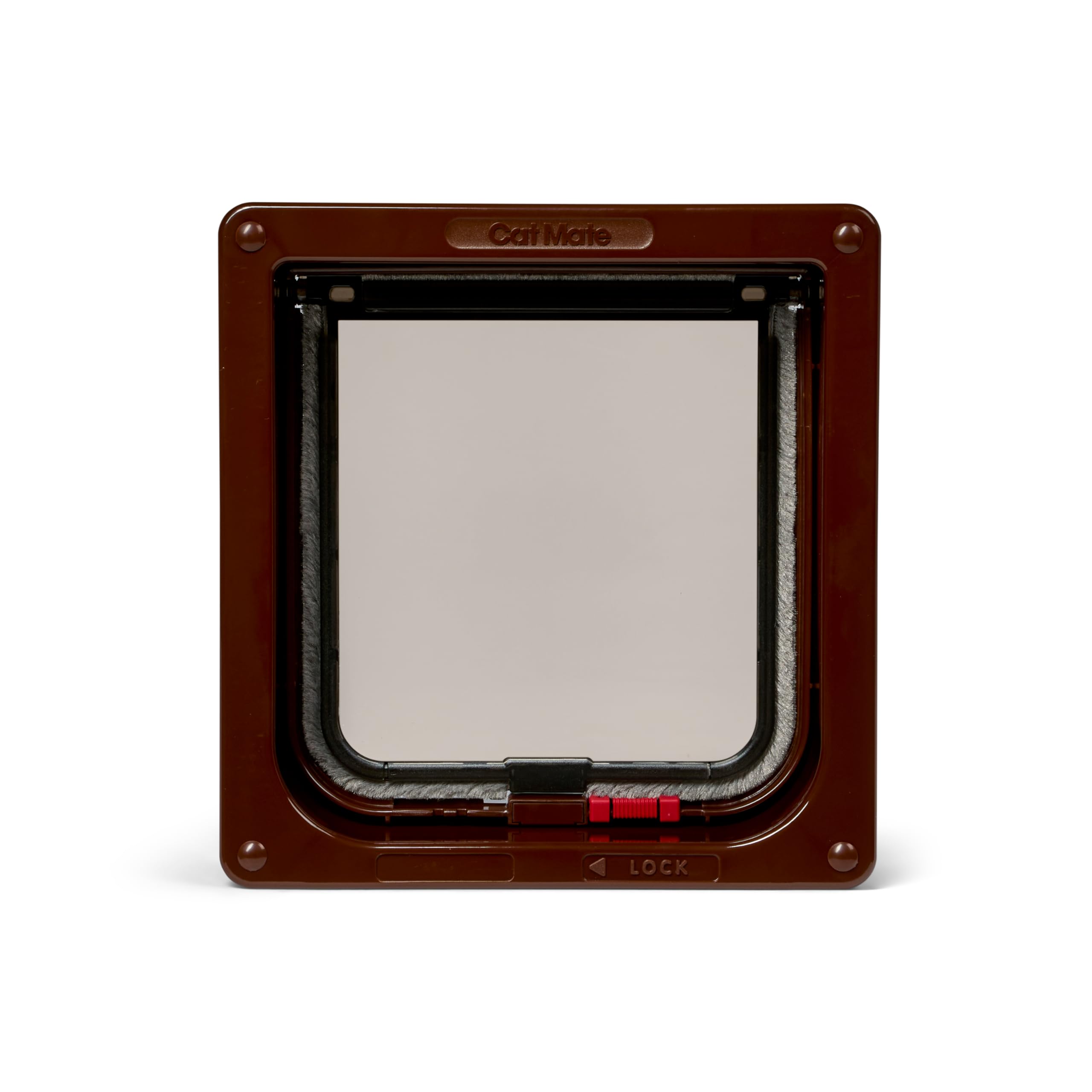 Cat Mate 2-Way-Locking Cat Flap with Door Liner to 50mm (234) - Secure Lockable Door for Small to Medium Sized Cats, for UPVC, Wood and Wall, Brown