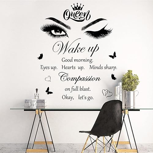 Miniatura 6 de Calcomanías de pared con citas inspiradoras Vinly Beauty Eyes, calcomanías de pared con frases motivacionales, calcomanías de pared extraíbles con