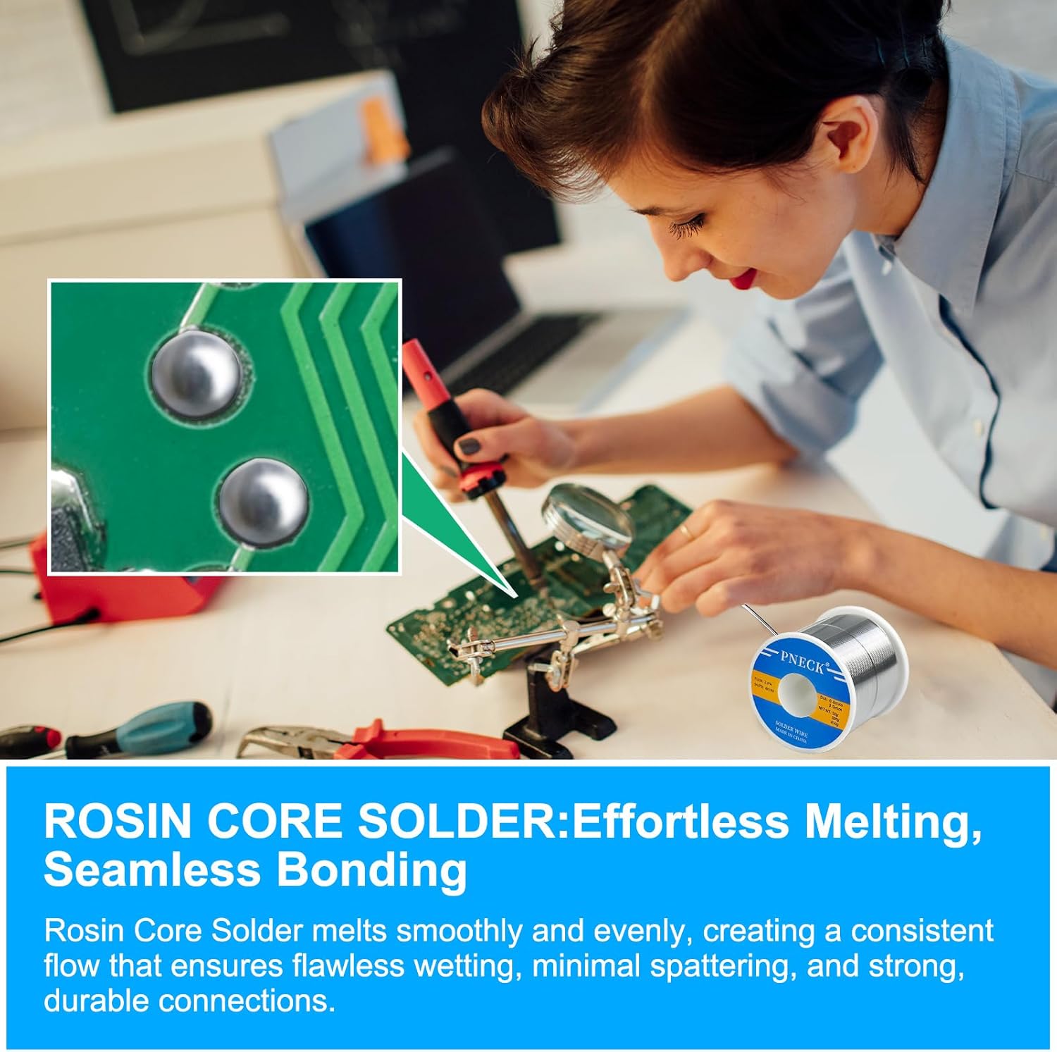 60/40 Tin Lead Rosin Core Solder Wire for Electrical Soldering, 0.04" 1 lb (1.0 mm 450 g)