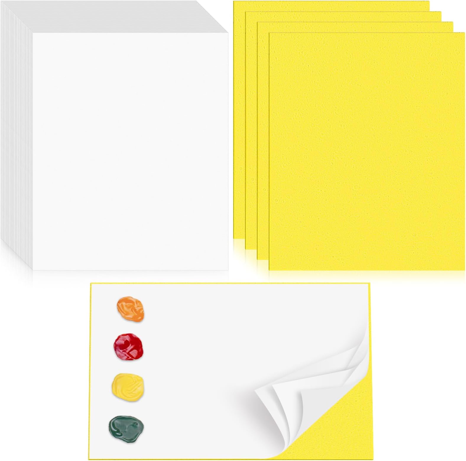 Jetec Wet Palette Refills 8.5 x 7.01 Inches 200 Palette Paper Pallet Paper and 4 Wet Palette Sponges Wet Palette Sheets for Art Paint Miniature Oil Acrylic Painting Supplies Kit