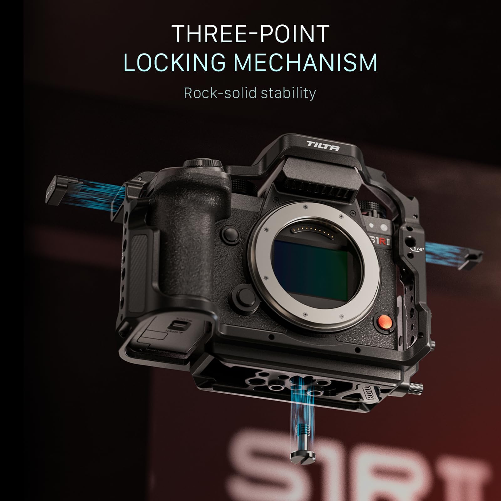 Tilta Gabbia S1R ii, gabbia per fotocamera completa compatibile con S1R/S5 IIX/G9 II, filettatura 1/4″-20 - Nero TA-T80-FCC-B
