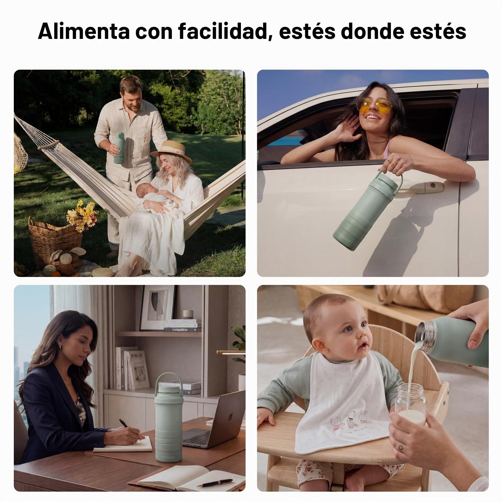 Momcozy Set Calienta Biberones MW05 y Enfriador Leche Materna CM01 500ml con Conservación de Leche Materna 24h, Portátil para Lactancia y Viajes