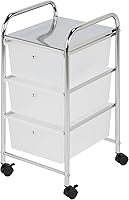 Vista 1 de Honey-Can-Do - Carrito de almacenamiento de plástico de 3 cajones con ruedas, plateado