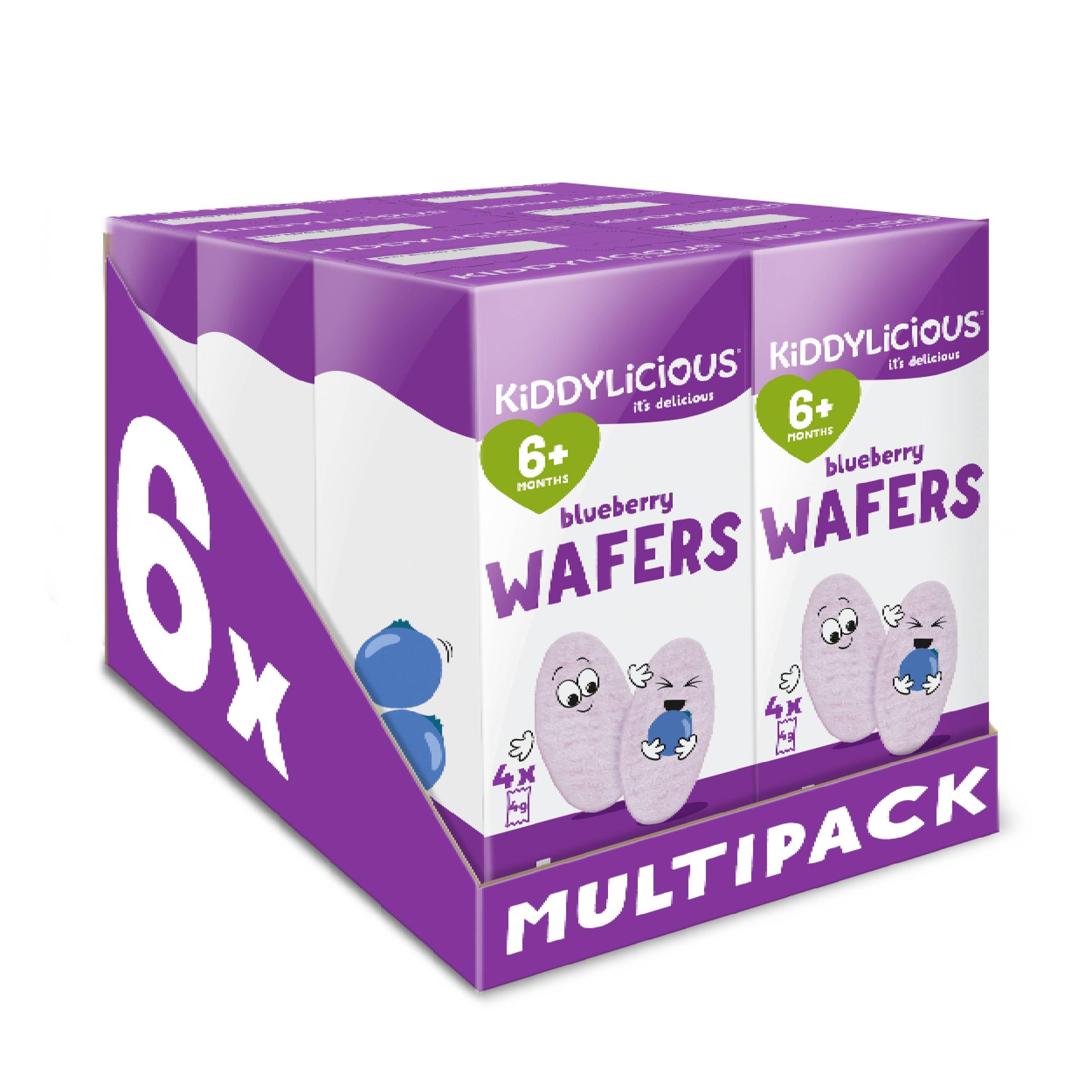 Blueberry Wafers | Gluten & Dairy Free Kids Snack | Suitable for 6+ Months | Pack of 6, 6x16g