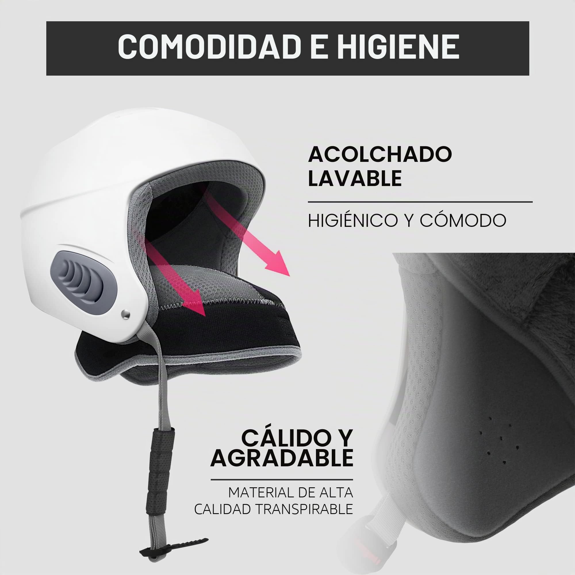 Westt Casco de esquí hombre mujer, casco de snowboard freeride y esquí de travesía, casco deportivo de nieve ligero y transpirable, blanco, única de 56-58 cm