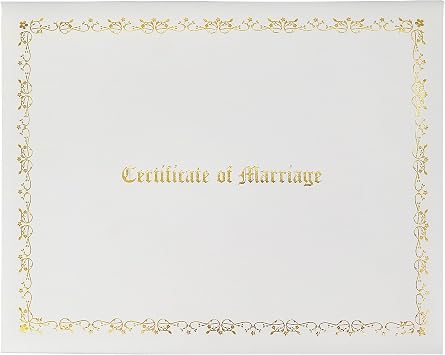 GraduationMall Certificate of Marriage 8.5"x 11" Diploma Cover Imprinted Padded Diploma Holder White