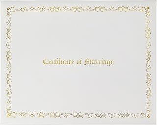 GraduationMall Certificate of Marriage 8.5"x 11" Diploma Cover Imprinted Padded Diploma Holder White