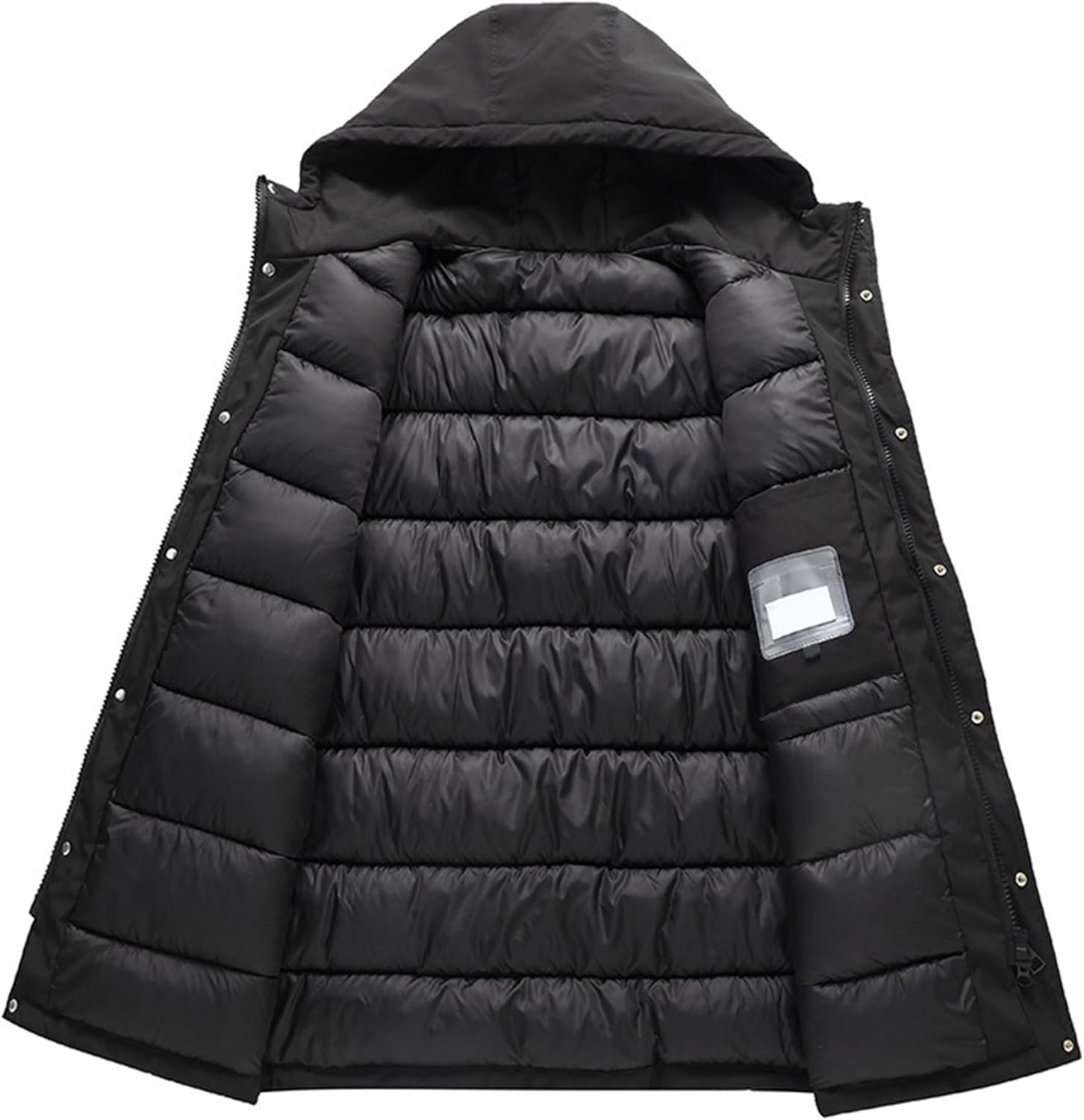 Men's Warm Snowboarding Jacket Hooded Waterproof Ski Jackets for Hiking Mid Long Windproof Winter Coats