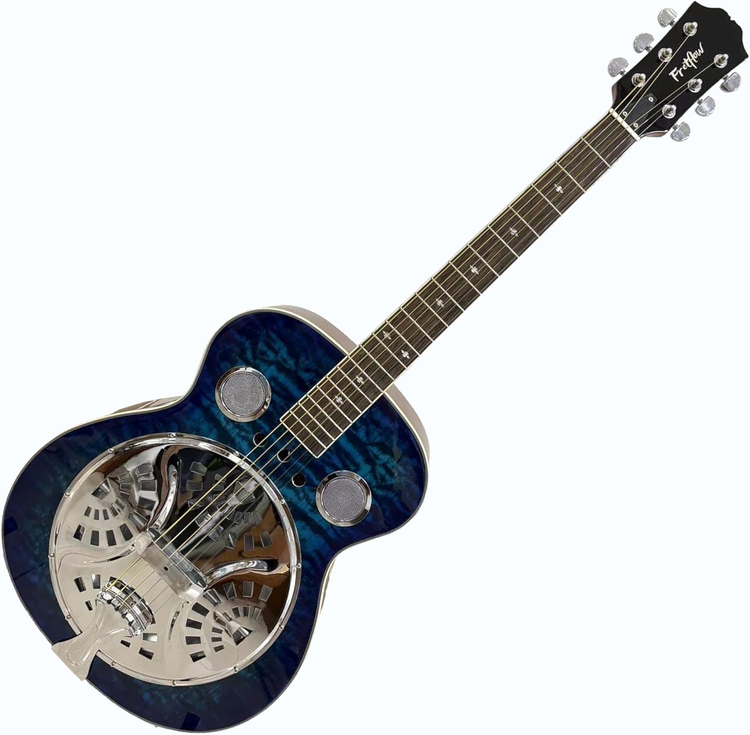 40-Inch Resonator Guitar with Spruce Top & Sapele Body, Okoume Neck, Rosewood Fingerboard | Bronze Strings | Beginner guitar (Sky Blue)