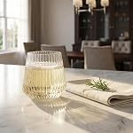 Tebery 20 Pack de verres à vin en plastique côtelé, 12 Coupes à cocktail sans cagoule pour la fête, gobelet à boire à l'origami reutilisable pour la restauration de champagne Bar pique-nique