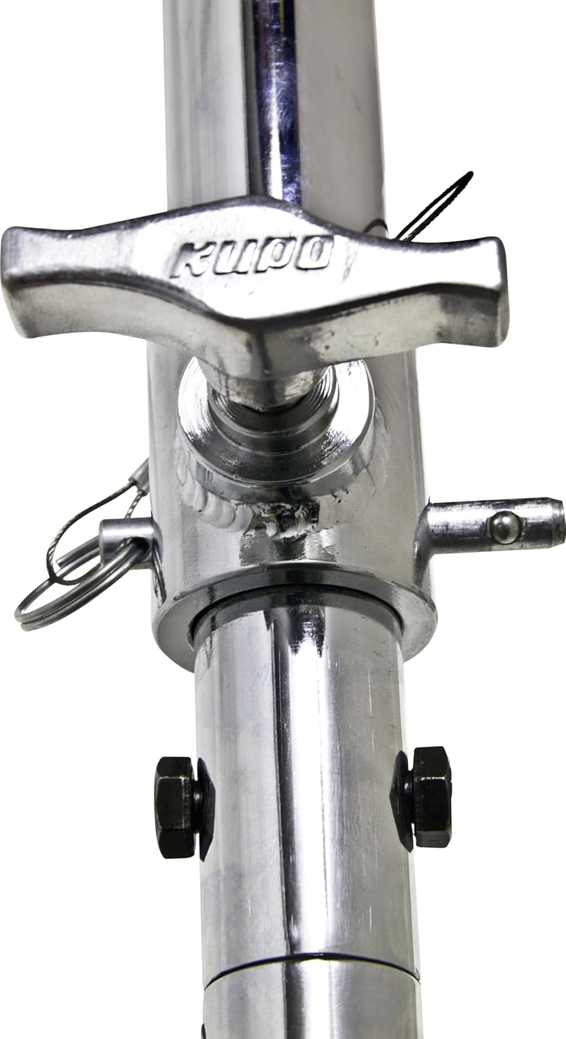 Kupo Short Telescopic Hanger with Universal Head, Adjustable Overhead Mounting System for Studio Lighting Fixtures with Smooth Extension Control and Secure Locking Range from 3ft to 6ft (KG071012)