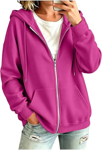 Womens Zip Up Hoodies Casual Workout Hoodie Trendy Versatile Y2k Clothes Sudader