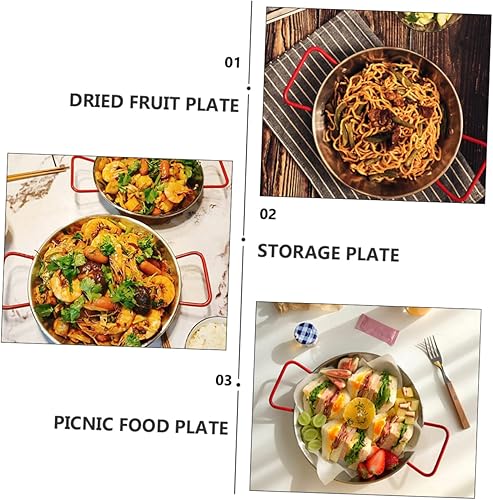 Miniatura 9 de 1 placa de doble asa para servir plato de camping, bandeja de té y café, bandeja para servir papas fritas, bandejas decorativas, plato de ensalada