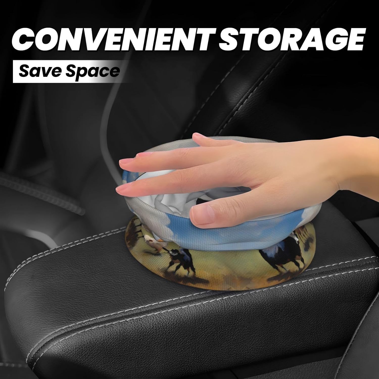 A Large Farm. Hanging car Trash can, Foldable car Trash can, car Storage Box Accessories, Suitable for Travel SUV Truck Sedan image 4