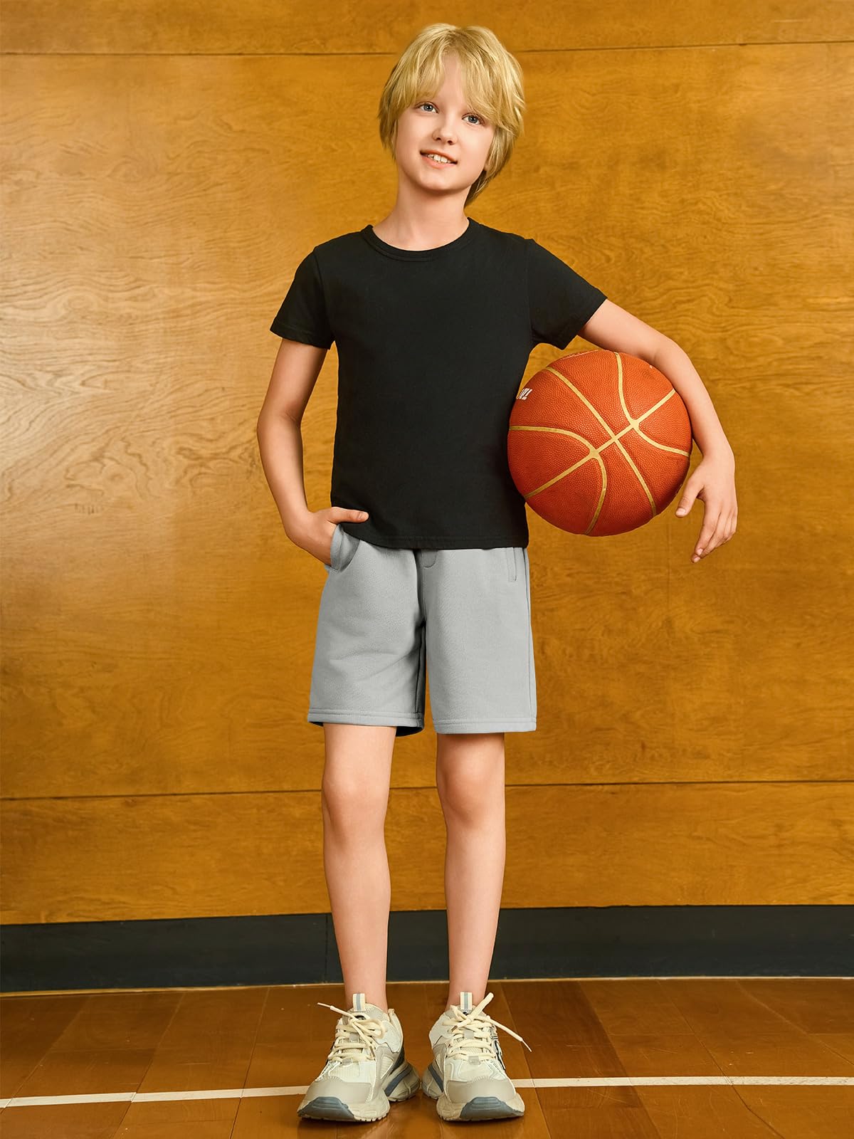 Haloumoning Pantalones cortos de verano para niño, elásticos, bermudas, elásticos, con bolsillos — view 5