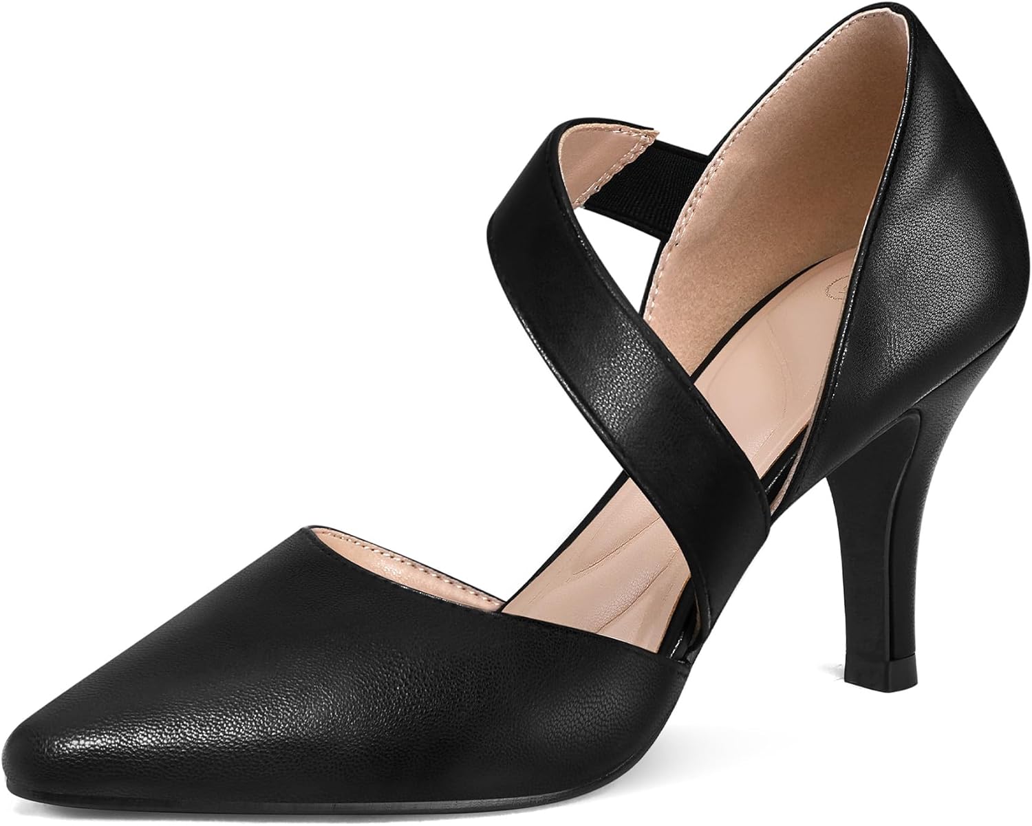 mysoft Women's Pointed Toe Low Stiletto Heel Dress Pumps Shoes - Available in Wide Sizes