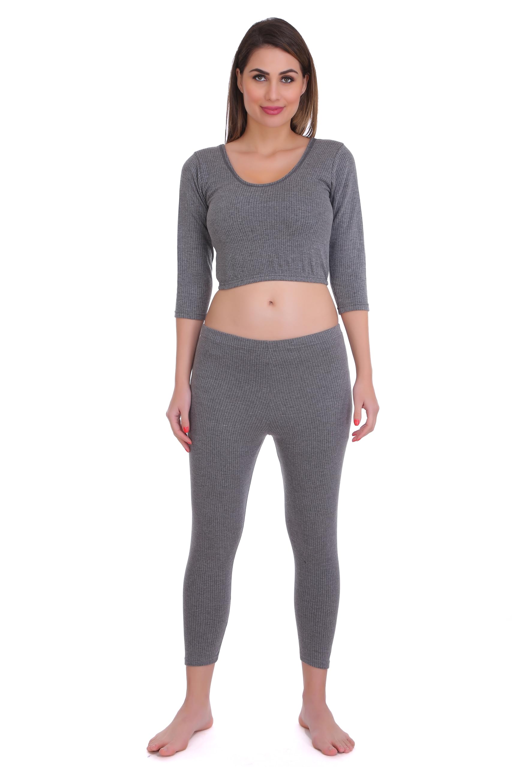 selfcare Womens Winter Wear U-Neck Sleeveless Top and Pyjama Set (Pack of 1, Dark Grey) (SW0573-S)-picture-36