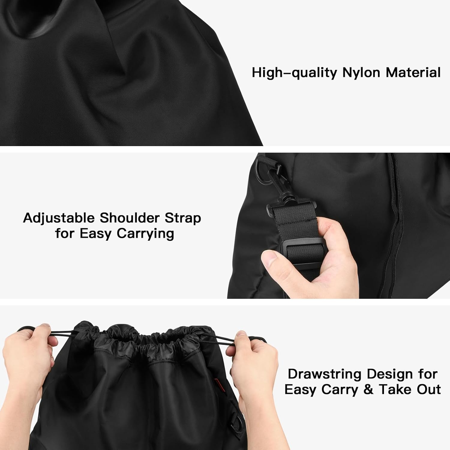 Homakover Travel Neck Pillow Bag for Memory Foam Travel Pillow,Luggage Travel Pillow Drawstring Bag Carrying Case with Trolley Sleeve&Adjustable Strap,Easily Attaches to Luggage,Backpacks - Image 3