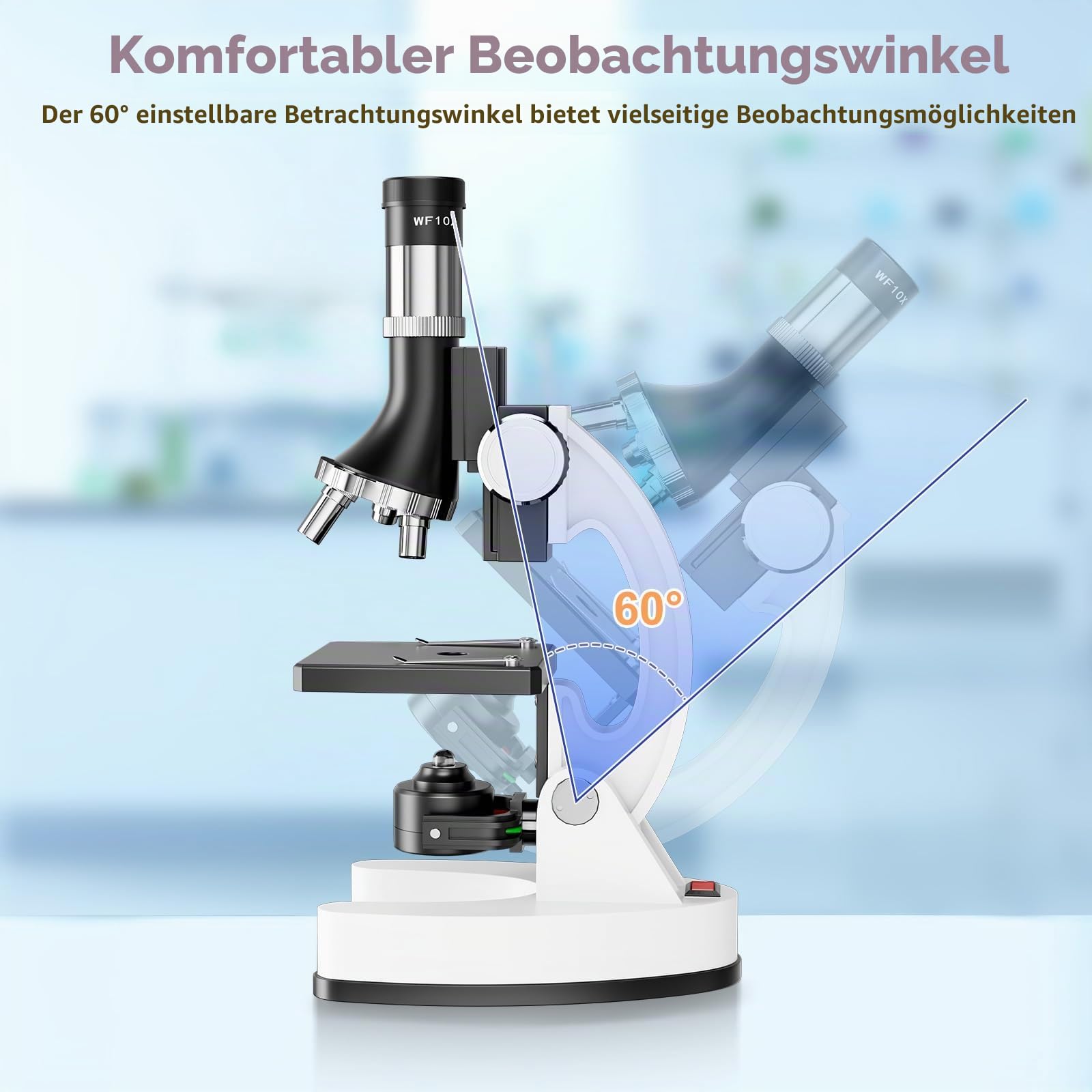 100X–1200X Entdecker Kinder Mikroskop Set mit Koffer: Natur unter dem mikroskop Schüler ab 6 Jahre – Wissenschaftliches Kindermikroskop kit mit Metallrahmen, Objektträger – Pädagogisches Geschenk | Nature Exploration STEM Science Mikroskopie mit Metallrah