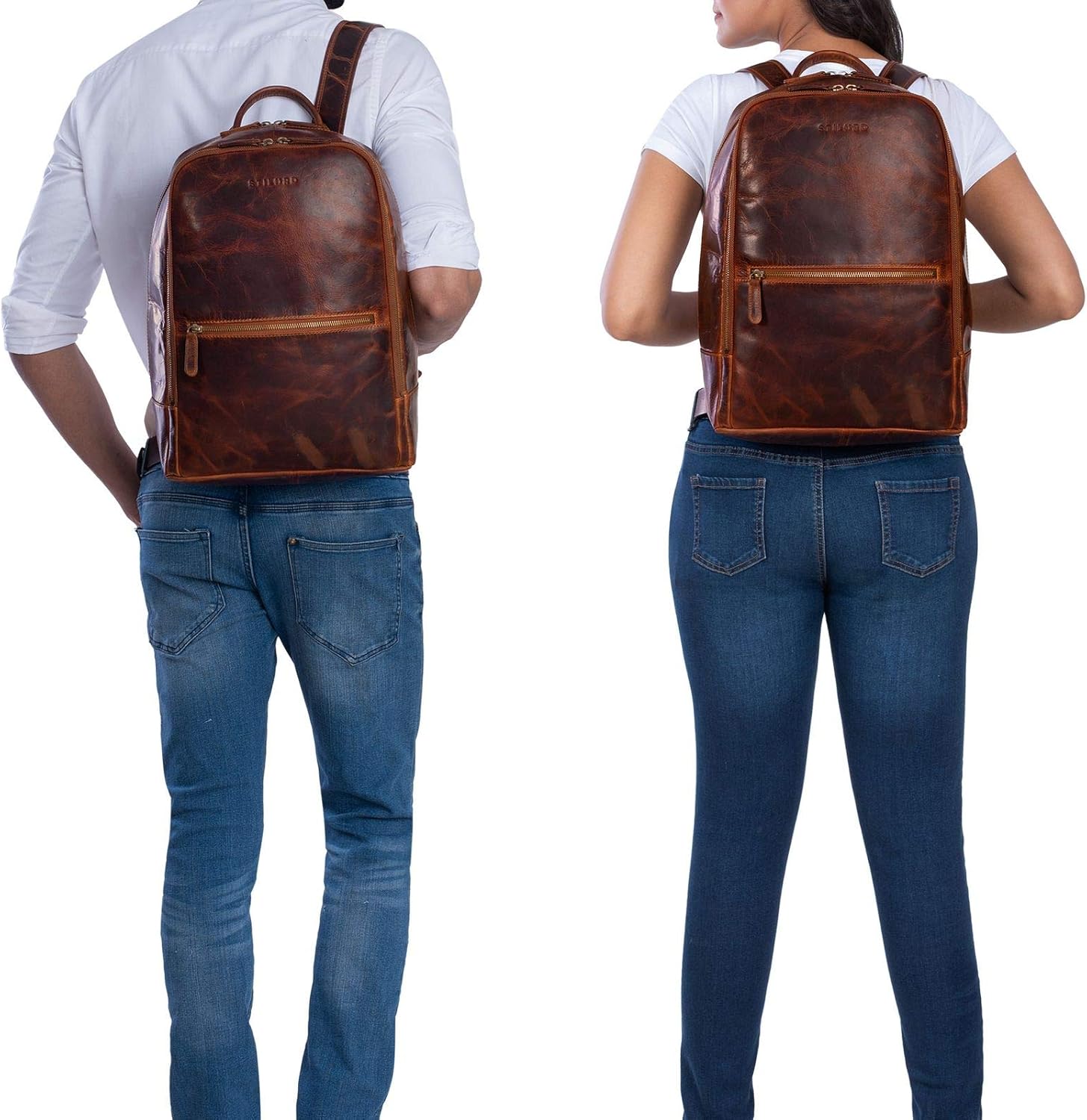 STILORD "Kellis Large Vintage Genuine Leather Backpack for Men & Women, 15 Inch Laptop Rucksack - Image 3