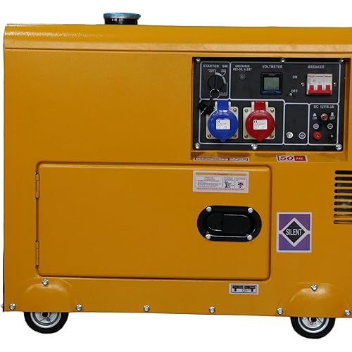 6000Watt Generator Electric Start Silent Generators for Home Use Made in China Single-Phase 110V/220V Dual-Voltage 60HZ Electric Start, Single-Cylinder Vertical 4-Stroke Air-Cooled Diesel Engine