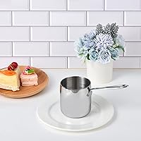 Vista 6 de IMEEA Calentador de mantequilla, olla de café turco, olla calentadora de leche, mini cacerola con boquilla de acero inoxidable 18/10 de tres capas