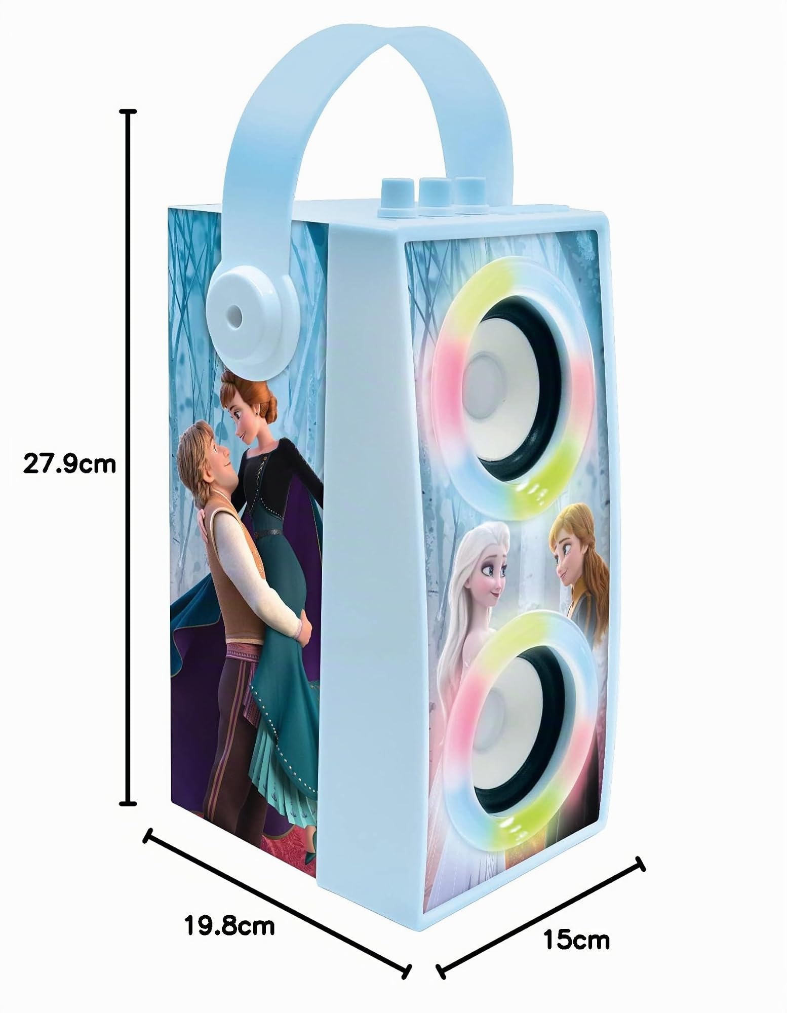 Lexibook, La Reine des Neiges, Enceinte Portable Bluetooth Lumineuse Avec Micro, karaoké, Effets Lumineux, sans-Fil, USB, Carte SD, Batterie Rechargeable, Bleu/Violet, BTP180FZZ