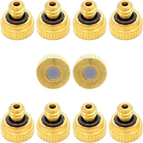 Boquilla de nebulización de latón, orificio de 0.004 pulgadas de diámetro 1024 UNC, cabezales de repuesto para sistema de refrigeración exterior