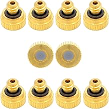10Pcs Brass Misting Nozzle - 0.004" Orifice 0.1mm Dia 10/24 UNC Replacement Heads for Outdoor Cooling System 0.1mm
