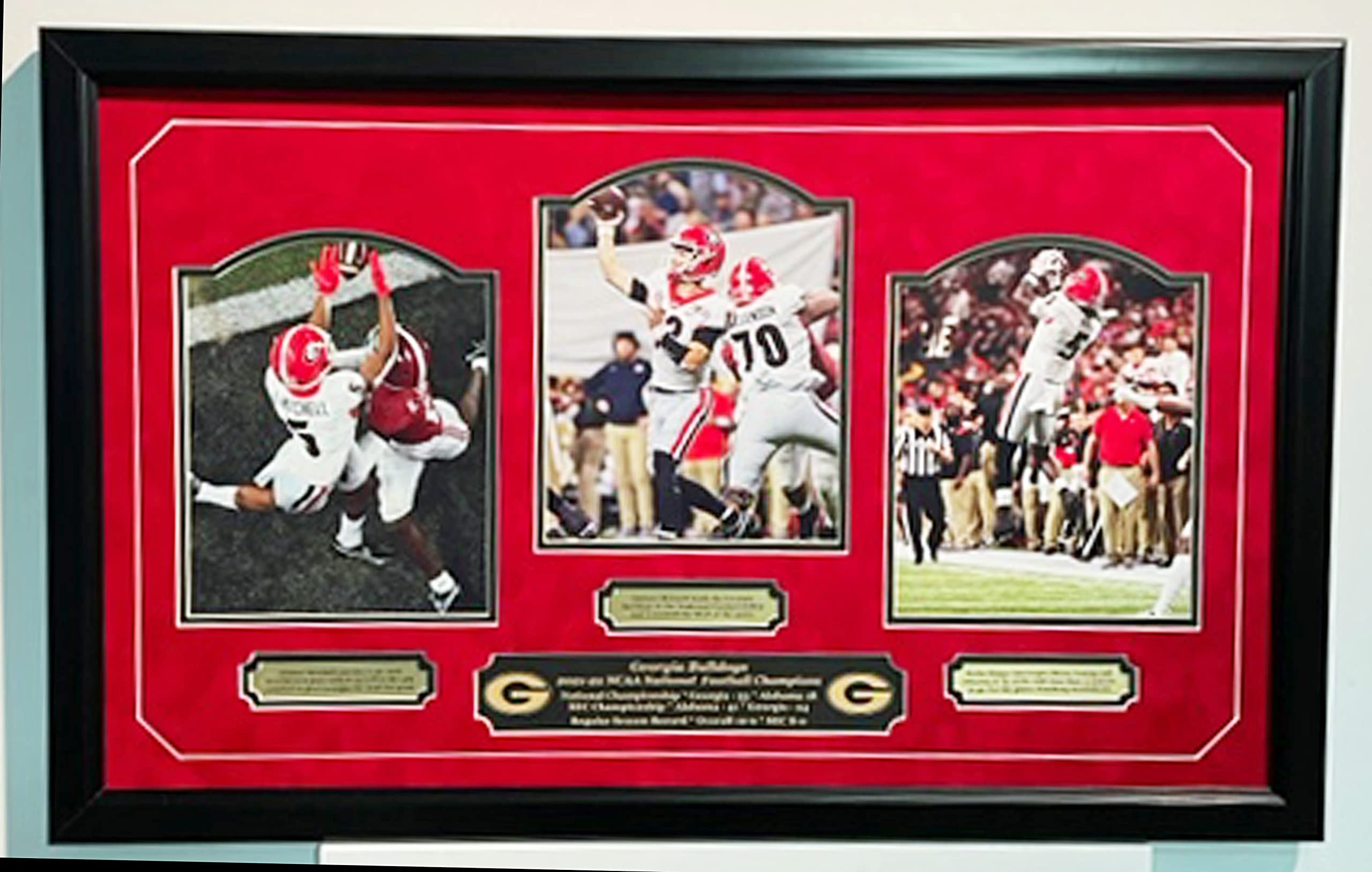 gfsf Georgia Bulldogs 2021-22 National Champions Triple 8x10s professionally framed and double matted