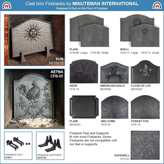 Minuteman International Plain Cast Iron Fireback