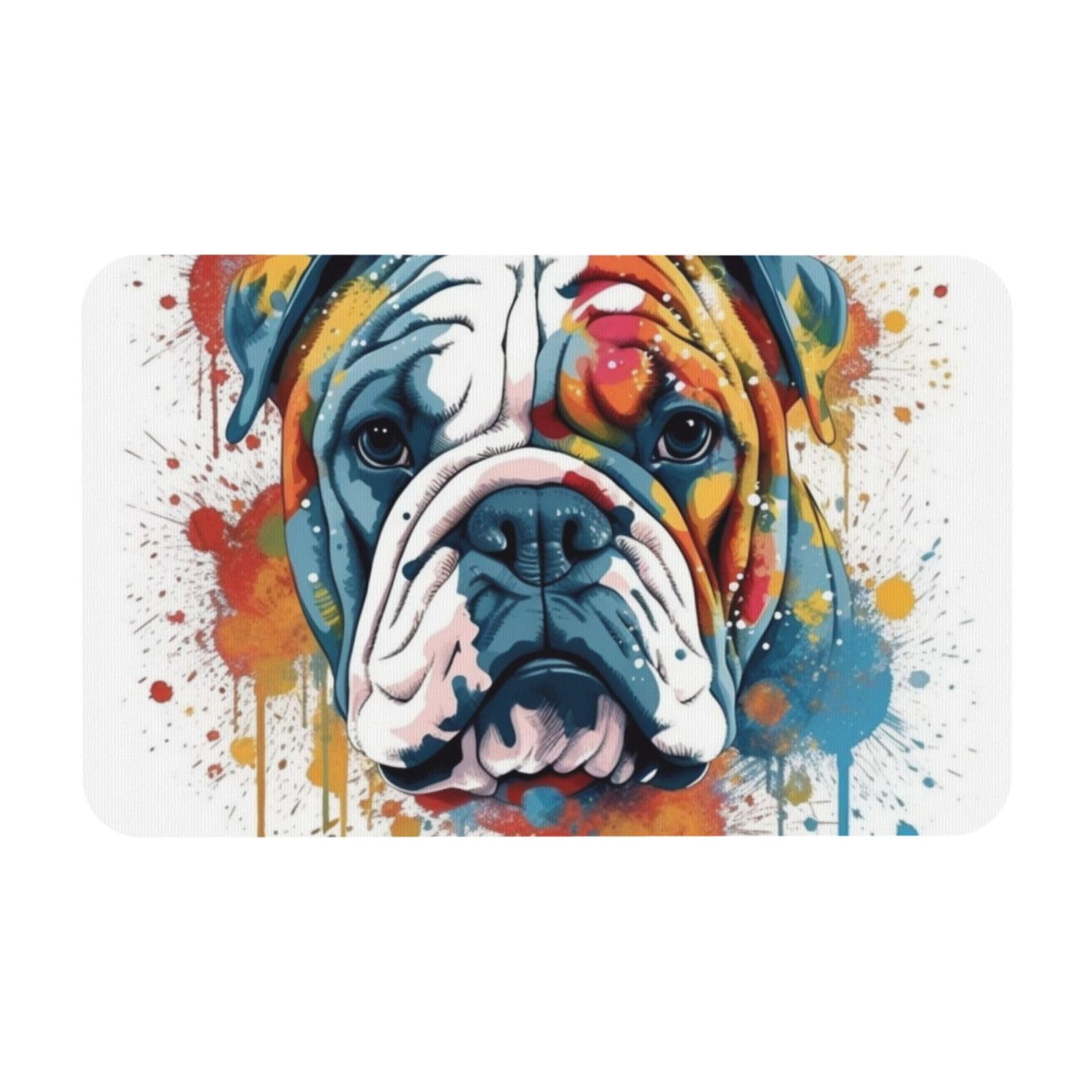 Tapis de bain antidérapant bouledogue anglais 50x80 cm lavable pour sol de salle de bain