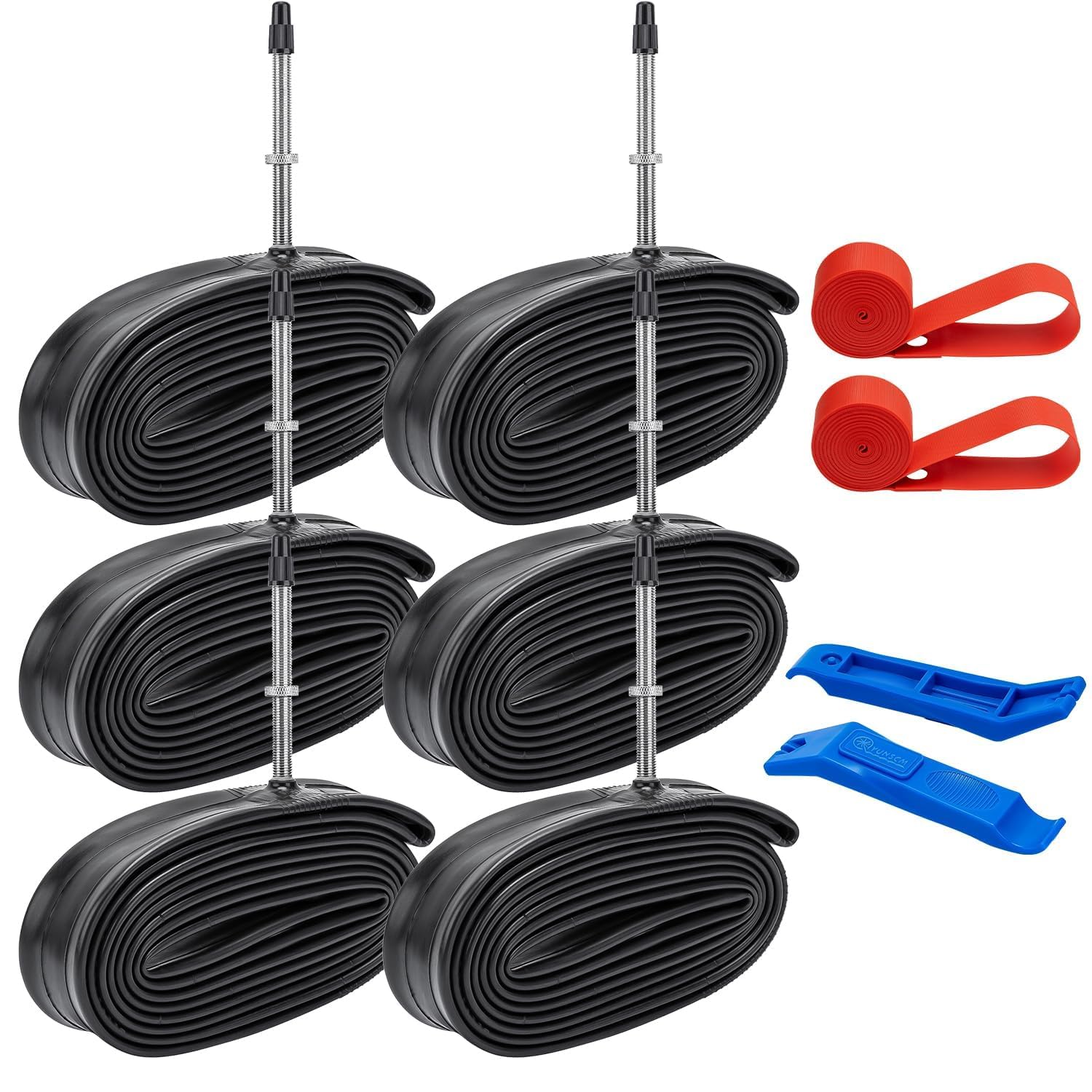 6-Pcs 700x18C/23C/25C/26C/28C/30C/32C Heavy Duty Bike Tubes 700C Bicycle Tubes FV60mm Presta Valve (18/32-622) Compatible with 700 x 18C/32C Bike Tire Tubes