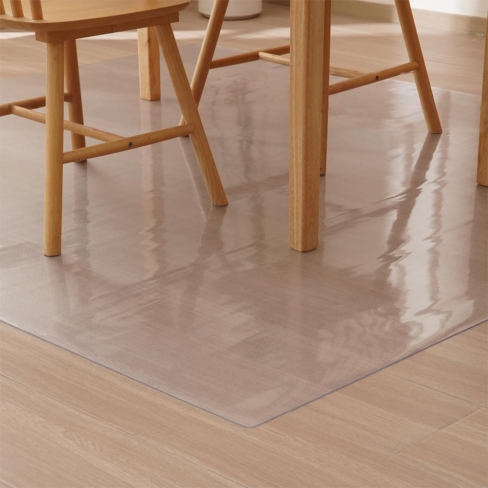 Clear Chair Mat for Computer Desk PVC No-Slip and Anti-Noise Floor Mat for Rolling Chairs Transparent Office Chair