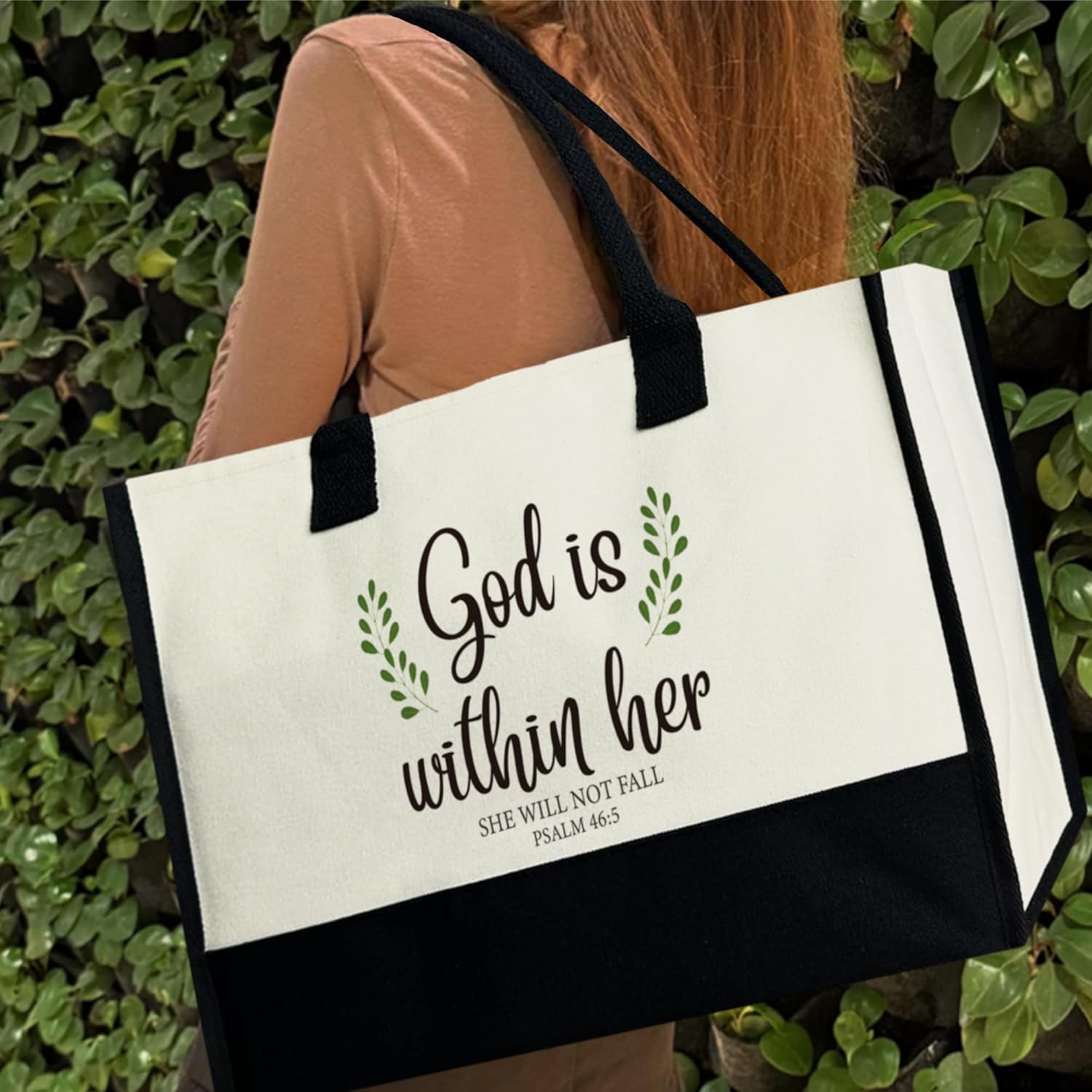 Bible Verse Tote Bag for Women, Inspirational Christian Canvas Tote Bag Gift for Her, 12x17 inch - Image 7