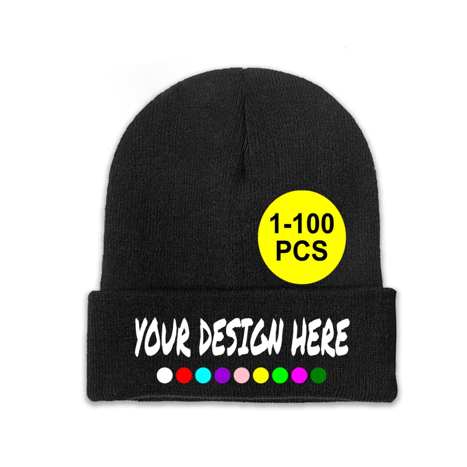 Custom Beanie Hats Personalized Beanies Knitted Hat Winter Skull Cap Hats Design Your Own Hat with Text Image for Men Women