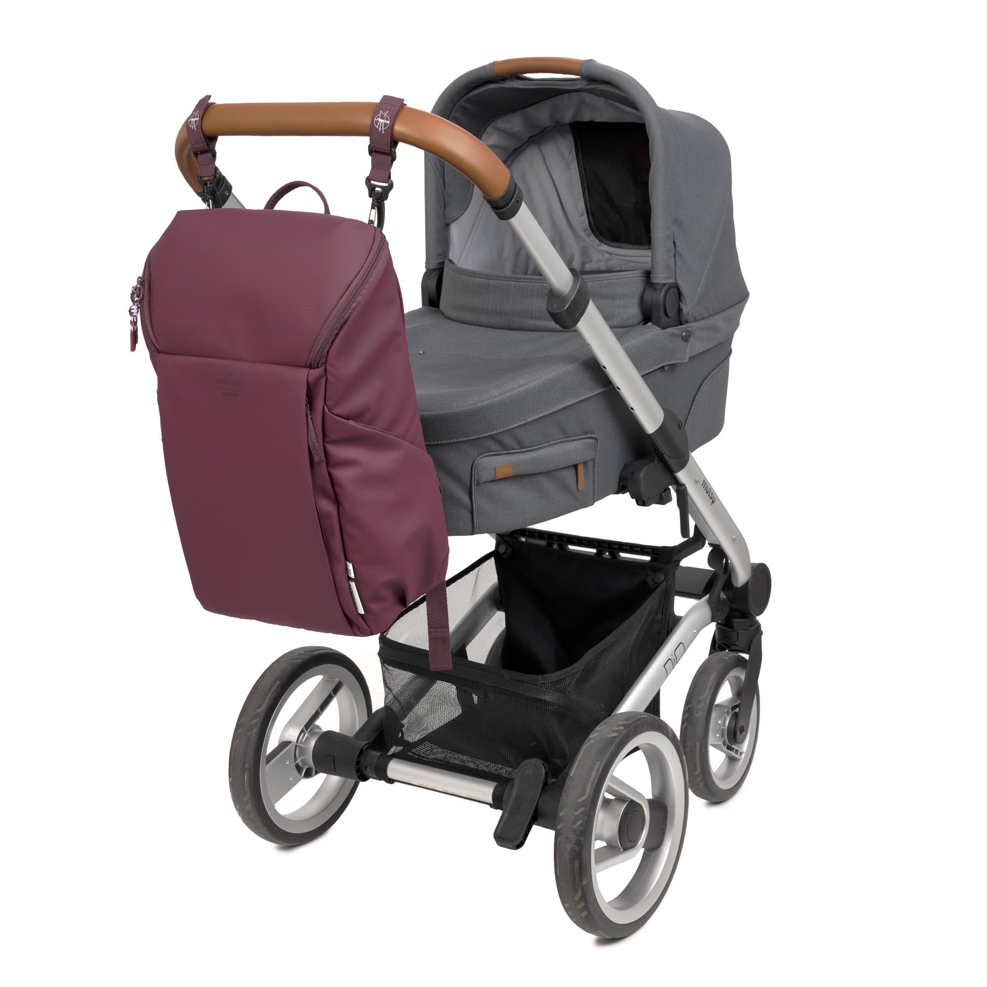 LÄSSIG Baby Wickelrucksack mit Wickelunterlage, Kinderwagenbefestigung und Flaschenhalter