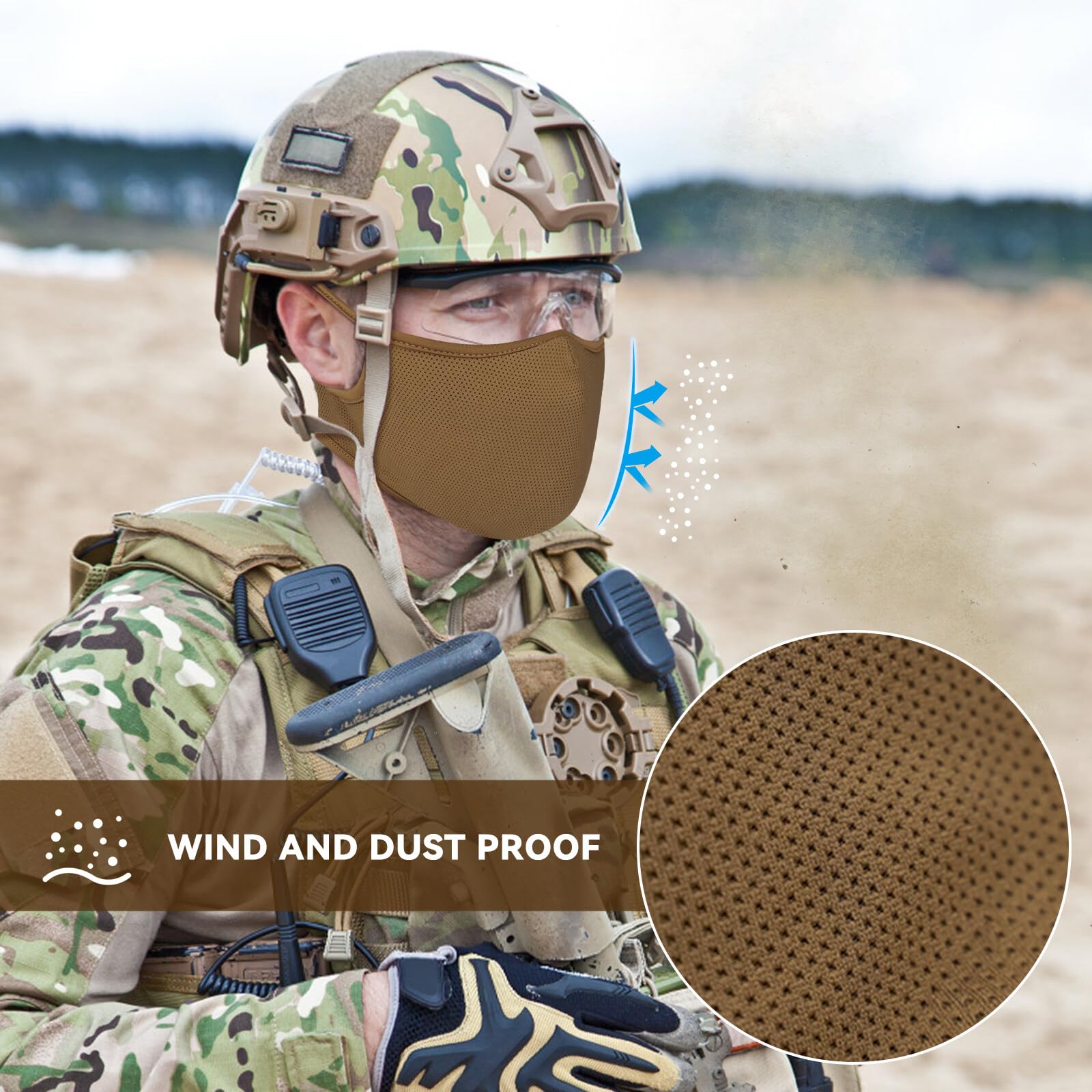 Masque de tir, Demi-Masque en Silicone, Tactique Multifonctionnel, Respirant, pour l'extérieur, BBS, Paintball, tir, Jeu de Survie CS