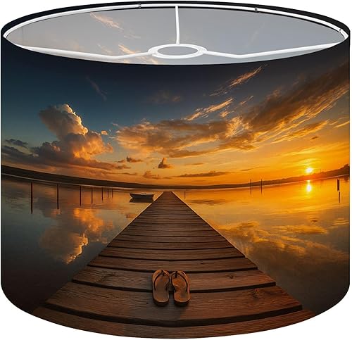 Miniatura 24 de Drum Lamp Shade 70s retro vintage Mid Century Modern Seamless Lampshade for Floor Lamps Table Lamps Pendant Light 13"x10" Replacement Linen Large