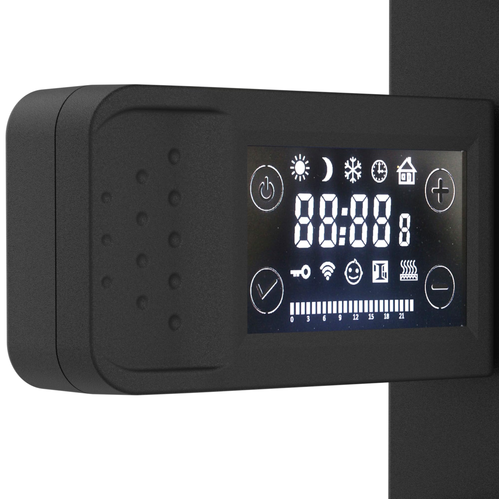 pro.tec Scaldasalviette Elettrico Bagno Scalda Asciugamani da Parete 120 x 50 cm Termoarredo Elettrico 500 W con Termostato Digitale Programmabile - Nero