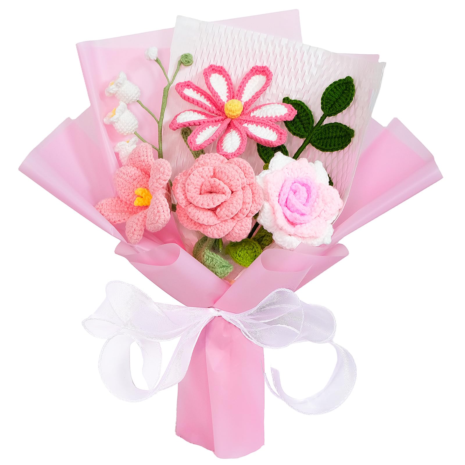 Amazon.com: Ecerangus Crochet Flower Bouquet, Handmade Crochet