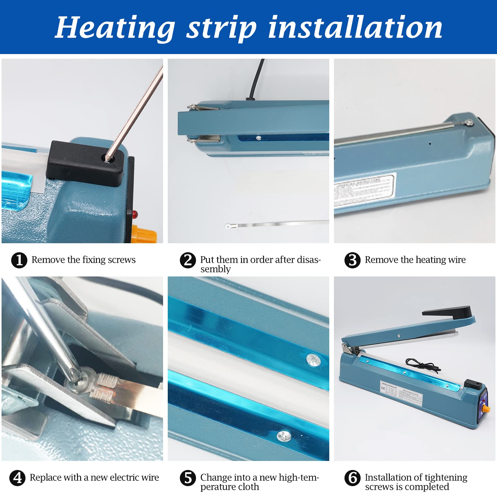 Termosaldatrice Per Sacchetti - Sigillatrice Impulse Per Plastica, PE, PP, Mylar, Con Controllo Temperatura 8 Livelli - Foto 7