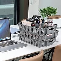 Vista 5 de Gloreen Bandeja organizadora de papel A4 de plástico, bandeja apilable para documentos y cartas, 6 paquetes