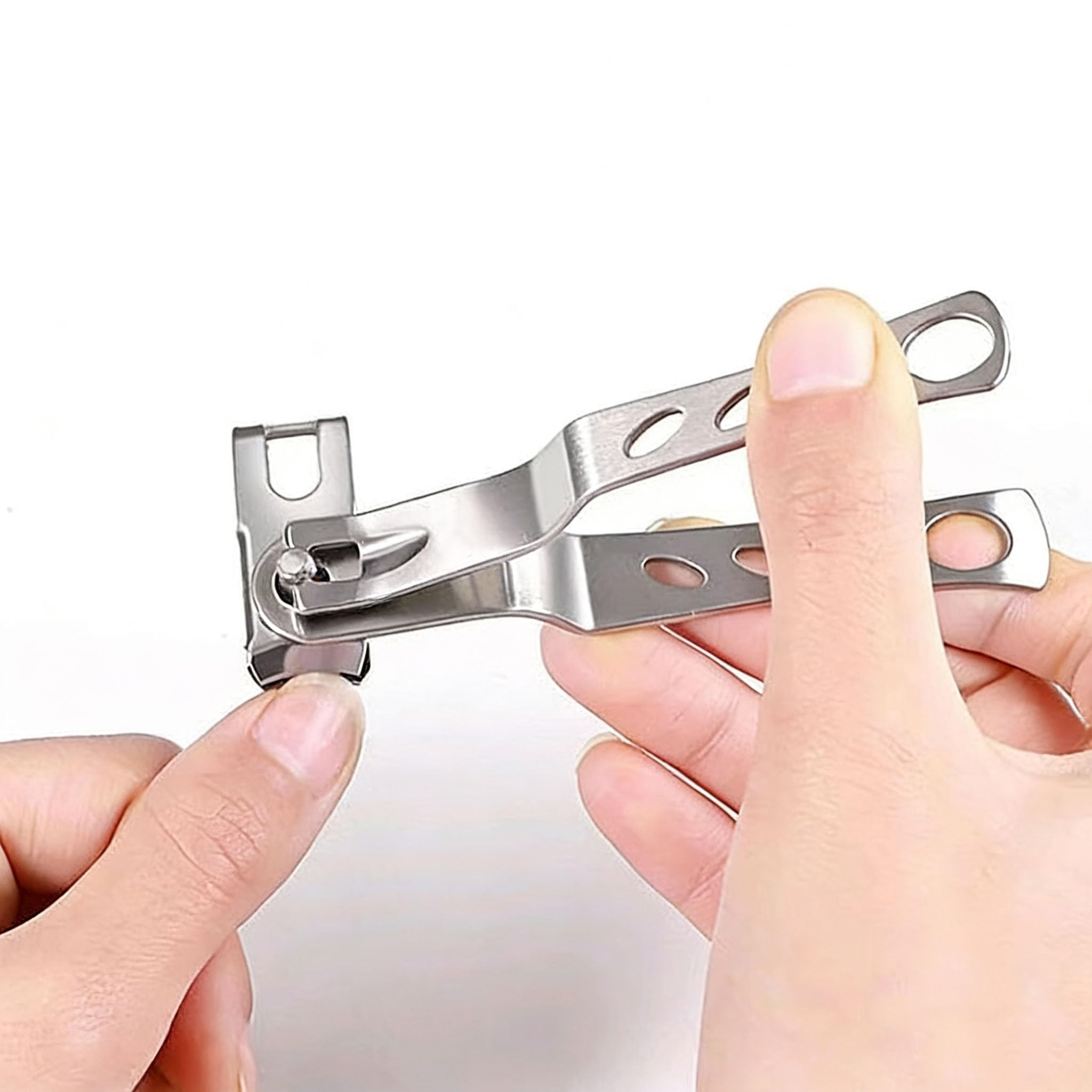360 Rotatable Nail Clippers Stainless Steel Sharp Manicure Tool Silver