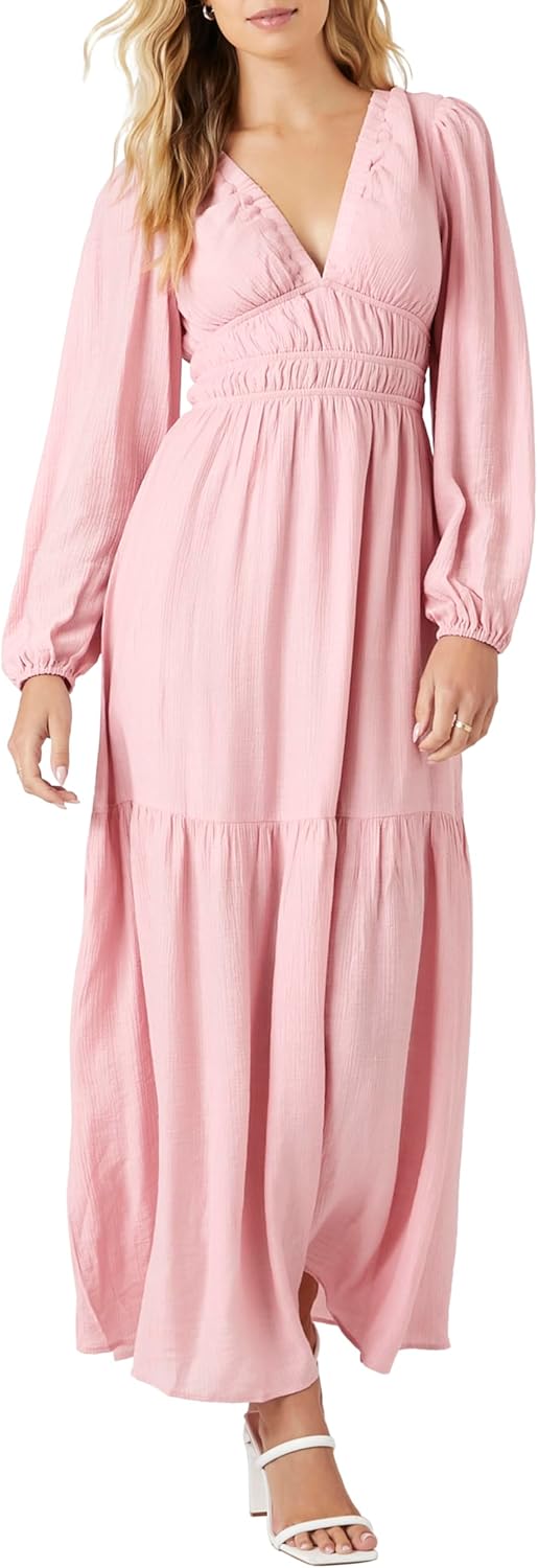 Forever 21 Womens Crepe Peasant-Sleeve Maxi Dress - Image 4