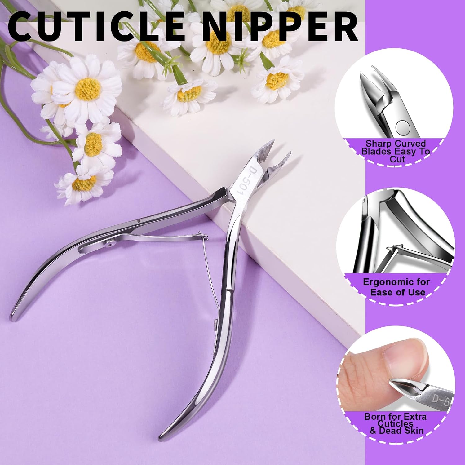 Teenitor Cuticle Remover with Cuticle Pusher and Cuticle Cutter