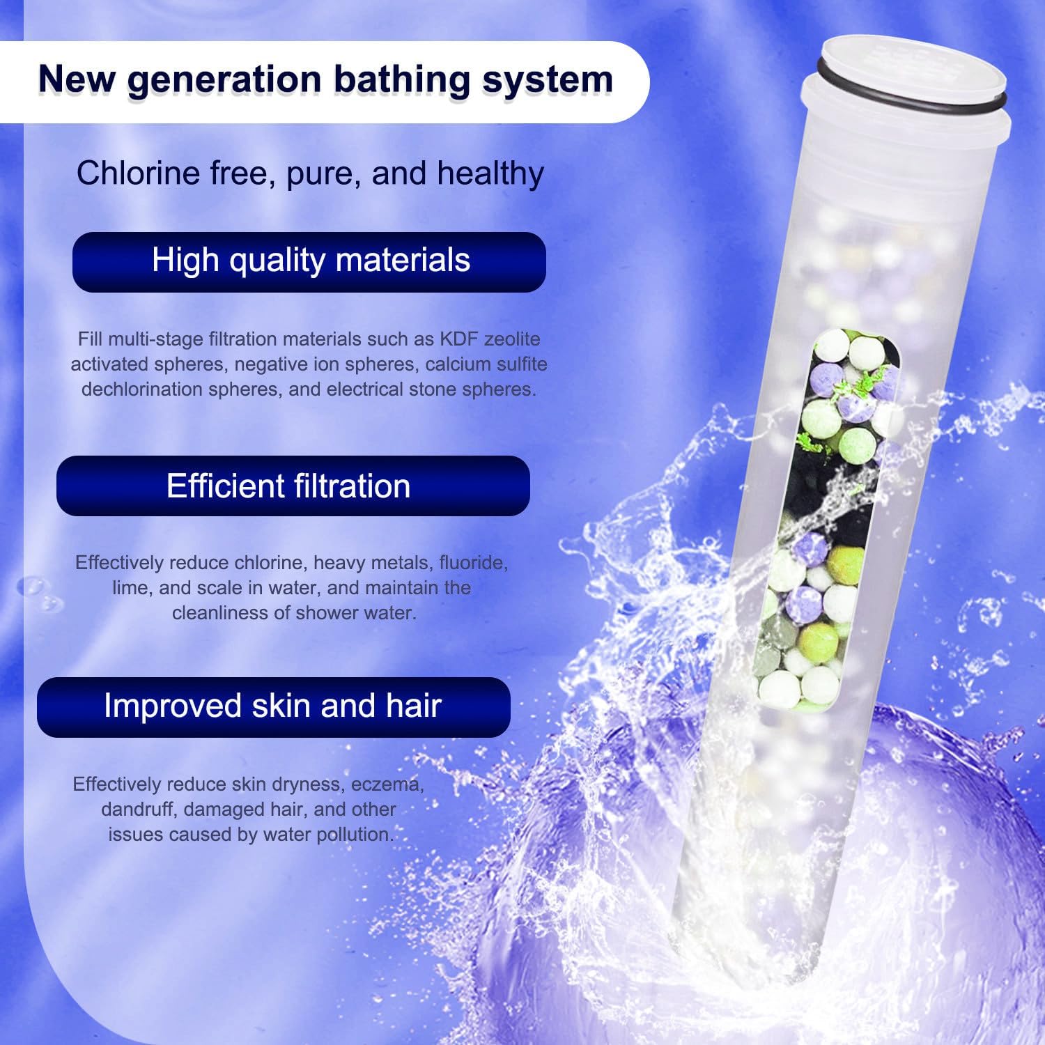 AWO 4 PACK Replacement Shower Filter Cartridge Compatible with MakeFit SSJ731,SW9730 Filtered Handheld Shower Head,Multi Stage Shower Filtration Systems for Hard Water Reduces Chlorine