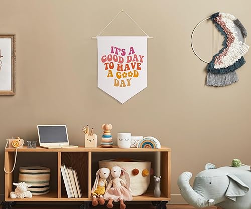 Miniatura 3 de QODUNG Cartel de lona con texto en inglés "It's A Good Day to Have A Good Day", decoración moderna y estética, para colgar en la pared, para